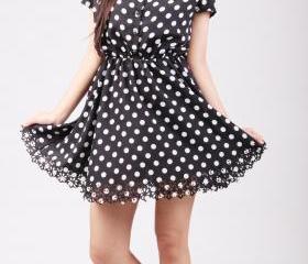 Althea Cut-out Polka Dots Dress